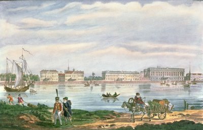 The Marble Palace and the Neva Embankment in St. Petersburg, 1822 by Russian School